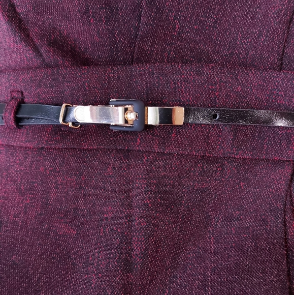 📌BOGO Maroon Pencil Skirt w/ Belt - Picture 5 of 5
